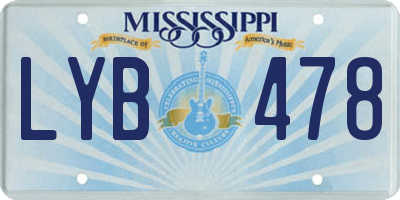 MS license plate LYB478
