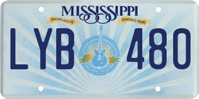 MS license plate LYB480
