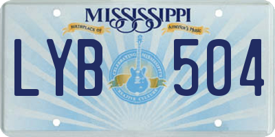 MS license plate LYB504