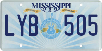 MS license plate LYB505