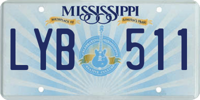 MS license plate LYB511
