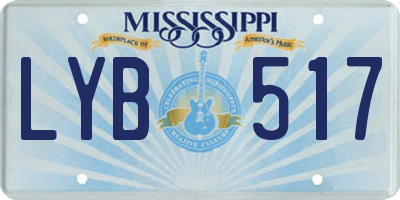 MS license plate LYB517