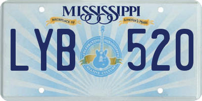 MS license plate LYB520