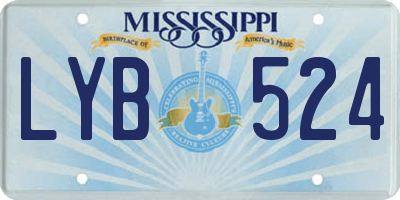 MS license plate LYB524