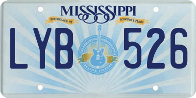 MS license plate LYB526