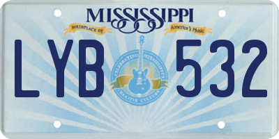 MS license plate LYB532