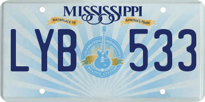 MS license plate LYB533
