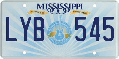 MS license plate LYB545