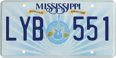 MS license plate LYB551