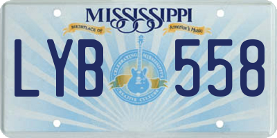 MS license plate LYB558