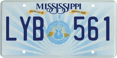 MS license plate LYB561