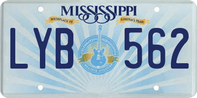 MS license plate LYB562