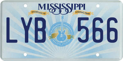 MS license plate LYB566