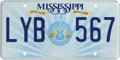 MS license plate LYB567