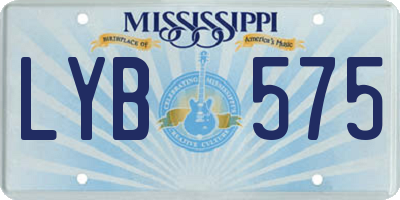 MS license plate LYB575