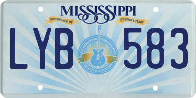 MS license plate LYB583