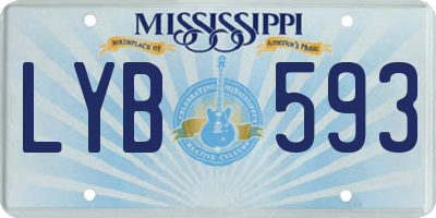 MS license plate LYB593