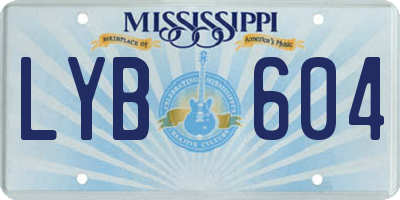 MS license plate LYB604