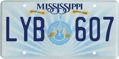 MS license plate LYB607