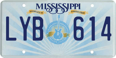 MS license plate LYB614