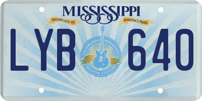 MS license plate LYB640