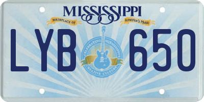 MS license plate LYB650