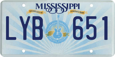 MS license plate LYB651