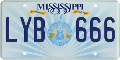 MS license plate LYB666