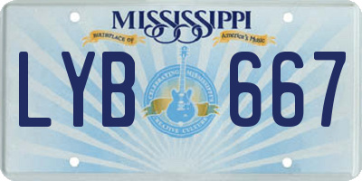 MS license plate LYB667