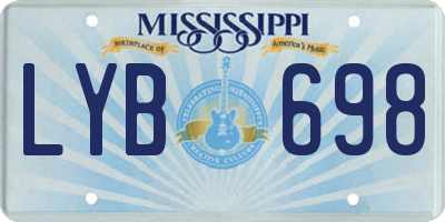MS license plate LYB698