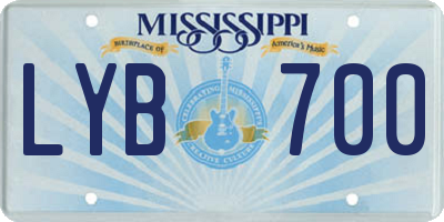 MS license plate LYB700