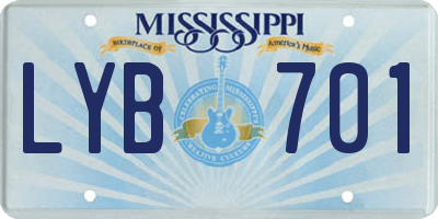 MS license plate LYB701