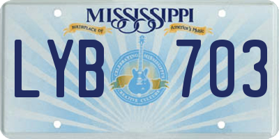 MS license plate LYB703