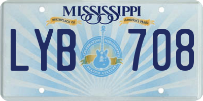 MS license plate LYB708