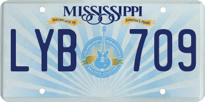 MS license plate LYB709