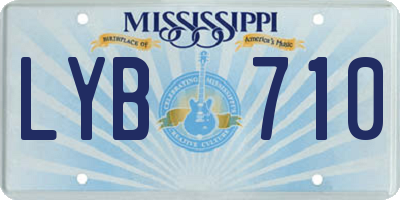 MS license plate LYB710
