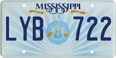 MS license plate LYB722