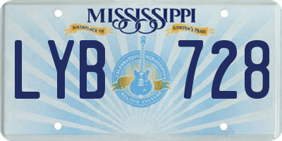 MS license plate LYB728