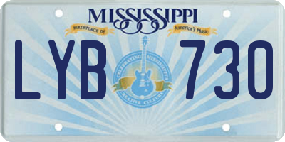 MS license plate LYB730