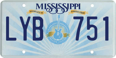 MS license plate LYB751