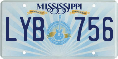 MS license plate LYB756
