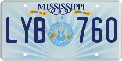 MS license plate LYB760