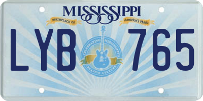 MS license plate LYB765