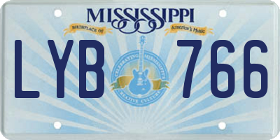 MS license plate LYB766