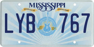 MS license plate LYB767