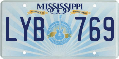 MS license plate LYB769