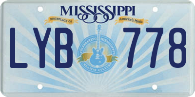 MS license plate LYB778