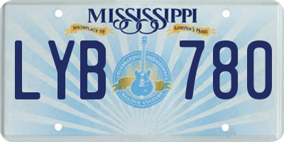 MS license plate LYB780