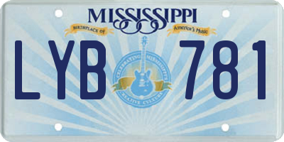 MS license plate LYB781