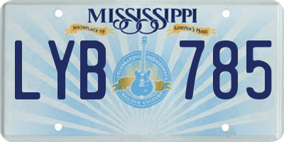 MS license plate LYB785